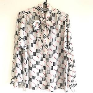 Vintage 70s polyester Ascot Secretary Blouse